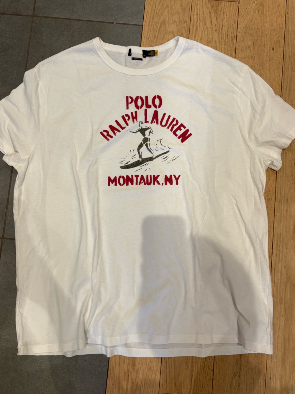 Polo by Ralph Lauren Montauk White Graphic Beach Surfer Oversized T-Shirt